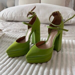SCHUTZ Vibrant Green Platform Heels